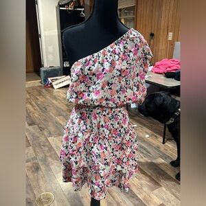 Universal Thread Pink and Black Floral Dress